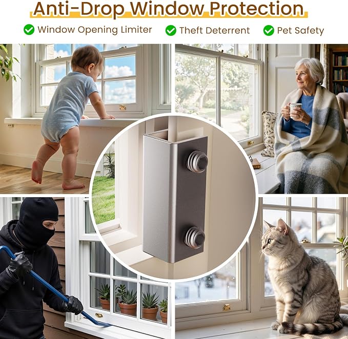 Adjustable Cat Door for Window, 31"-36" Quick Install | 4 Locking Modes Keeps Pets in/Out, Window Insert Design, Magnetic Closure, Weatherproof Aluminum Frame, Durable & Safe - Image 6