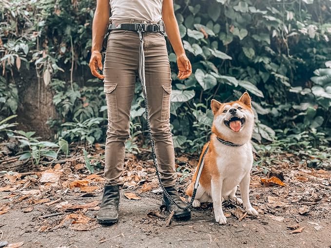 Tuff Pupper Hands Free Bungee Dog Leash, Waist Belt for Running & Walking | Heavy Duty for One Small Dog up to 45 lb, Shock Absorbing with Lumbar Support & Reflective Padded Handles for Jogging - Image 8