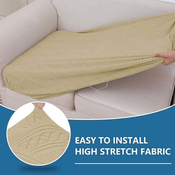 hyha Individual Couch Cushion Covers, Sofa Seat Cushion Covers Washable | Stretch Dog Couch Cover, Elastic Bottom, Anti-Slip Furniture Protector, Ideal For Pets & Kids, Durable Sofa Slipcover, Medium - Image 5