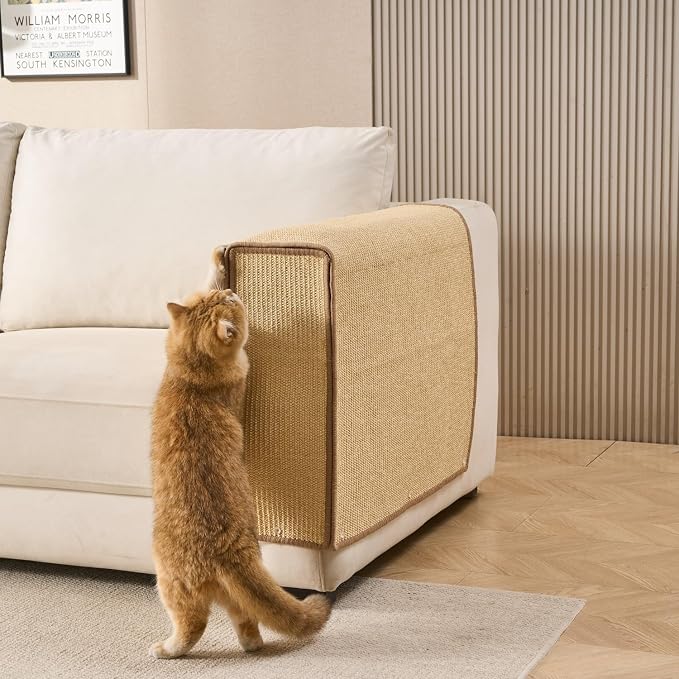 SHENGOCASE Cat Sisal Scratch Pad, Couch Sofa Armrest Protector, Scratcher Cover for Couch Corner, Scratching Post (7.9") - Image 9