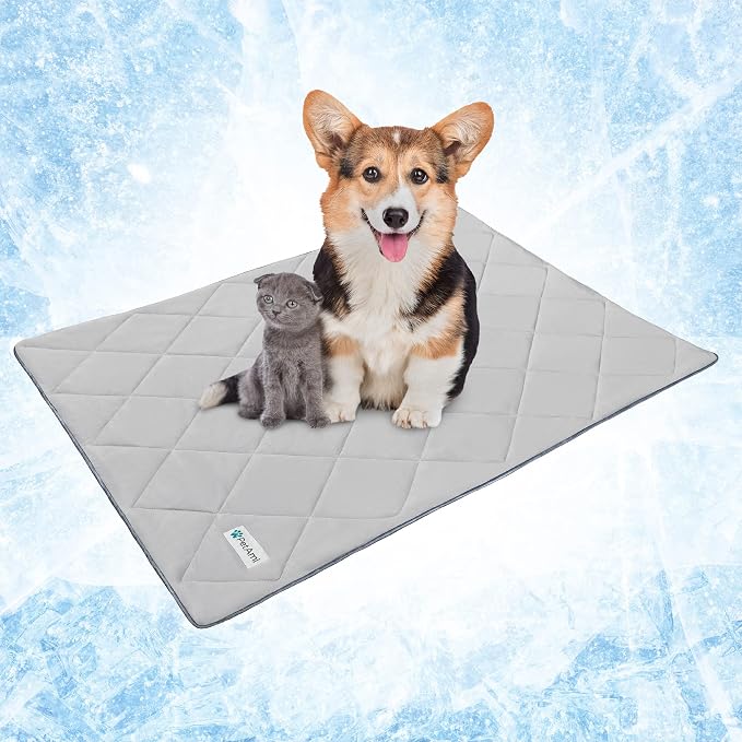 PetAmi Premium Cooling Dog Blanket | Lightweight Fluffy Pet Throw Blanket Bed Cover for Dogs, Cat, Puppies | Pet Blanket Furniture Protector Couch Sofa | Reversible Fuzzy Cozy | 29x40, Light Grey - Image 7
