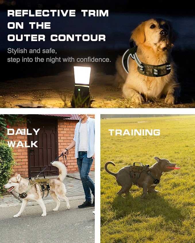 Dog Harness, Tactical No Pull for Small Sized Dog with Handle | Breathable Soft Padded, Adjustable, Reflective, Molle System, Heavy Duty, No Choke for Walking Training, Desert Camo Small - Image 4