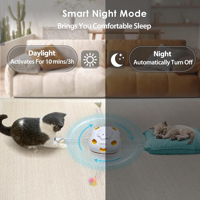 ORSDA Cat Toys for Indoor Cats, 4 in 1 Interactive Cat Toys, Automatic Cat Toy Kitten Toy, Rechargeable Electric Enrichment Toy for Cat Toy for Bored Indoor Adult Cats Hide and Seek, Whack-A-Mole - Image 7