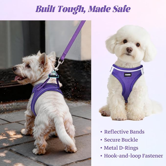 No Pull Dog Puppy Harness and Leash Set Reflective Mesh Vest Medium - Image 5
