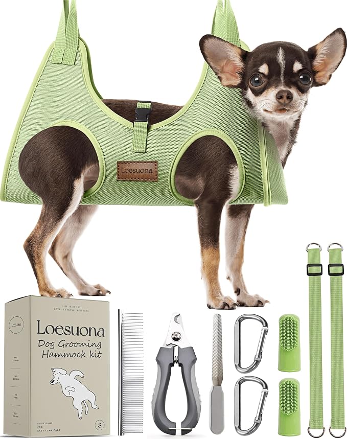 Dog Grooming Hammock – for Dogs Cat Grooming Hammock,Dog Sling for Nail Trimming with Dog Nail Clippers for Small Dogs,Dog Hammock for Nail Trim,Dog Hanging Harness for Nail Trimming by Unknown