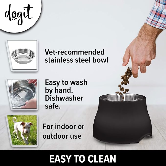 Dogit Elevated Dog Bowl, Black | Stainless Steel Dog Food and Water Bowl for Large Dogs, 73752 - Image 6