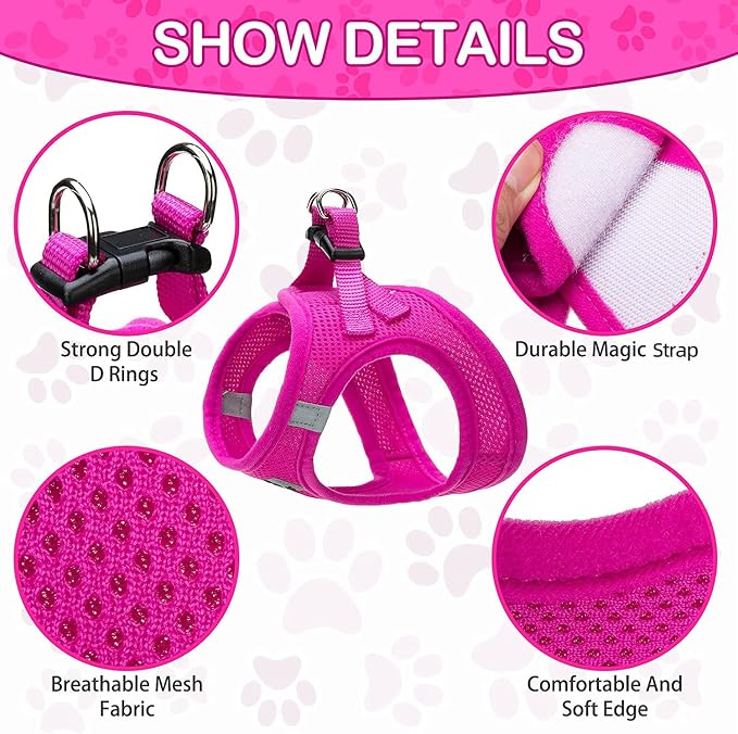 PUPTECK Dog Harness, Collar and Leash Set No Pull for Small Medium Sized | Soft Mesh Puppy Step-in Escape Proof Reflective No Choke Pet Cat Adjustable Walking Vest - Image 3