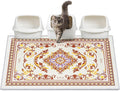 Washable Cat Litter Mat 48"x36" Waterproof Trapping Pad | Kitty Litter Box Mat Featuring A Non-Slip Base And Decorative Design To Trap Scatter For Home Floor Protection by Hedgeink