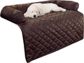 Couch Cover for Dogs - 35x35 Pet Furniture Protector with Memory Foam Neck Bolster, Quilted Fabric, and Water-Resistant Base Layer by PETMAKER (Brown) by PETMAKER