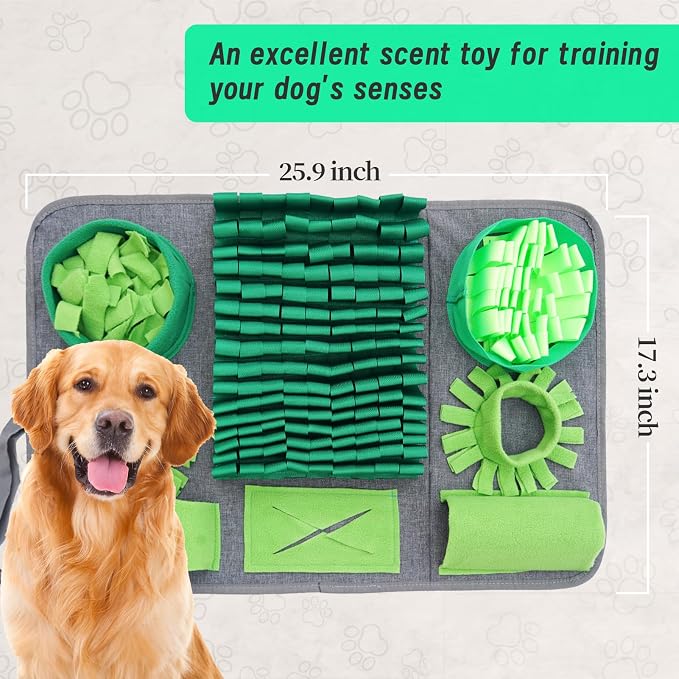Snuffle Mat for Dogs, Pet Snuffle Mat for Small and Medium Dogs, Interactive Sniff Mat Feeding Mat for Puppies, Slow Feeder Dog Treat Mat for Training and Stress Relief - Image 2