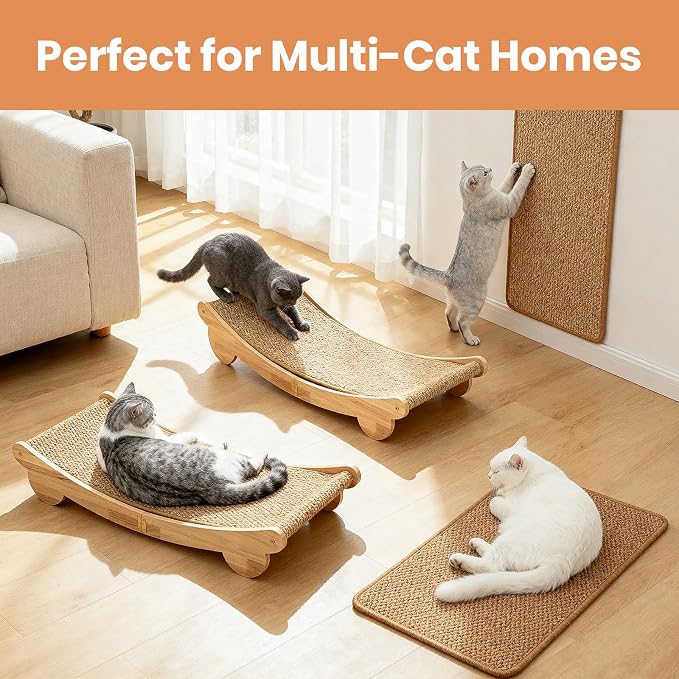 Extra Large 31.5" Cat Scratcher Bed & Mat Set | Cat Scratch Pad&Bed – Cat Wall Scratcher Protects Sofas and Furniture – Ideal for Indoor Cats to Scratch and Rest - Image 5