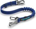IOKHEIRA Dog Seat Belt 3-in-1 Car Harness for Pets Adjustable Safety Seatbelt Nylon Reflective Bungee Fabric Dog Car Harness with Clip Hook Latch & Buckle, Swivel Zinc Alloy Carabiner (Bule) by IOKHEIRA