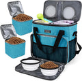 BAGLHER Dog Travel Bag, Pet Travel Bag (ALL Pet Travel Supplies), With 2 Pet Food Containers and 2 Collapsible Silicone Bowls; Essential Kits for Pet Travel Sky Blue by BAGLHER