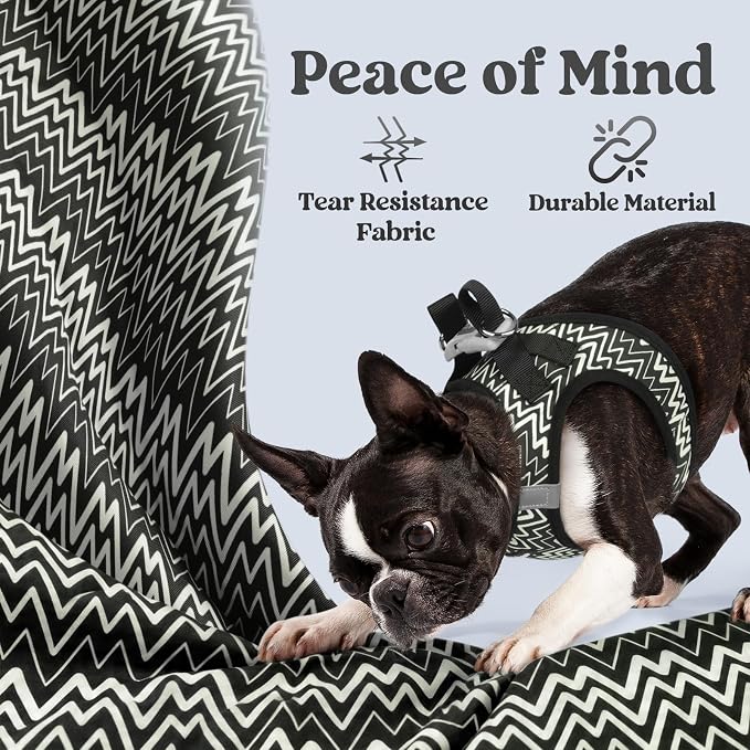 rabbitgoo Step-in Small Dog Harness, Puppy Vest for Small Sized Pet | Easy Put on and off, Lightweight, Soft, Breathable Quick-Dry Air Mesh for Comfortable Secure Walking, Black Zigzag XS - Image 7
