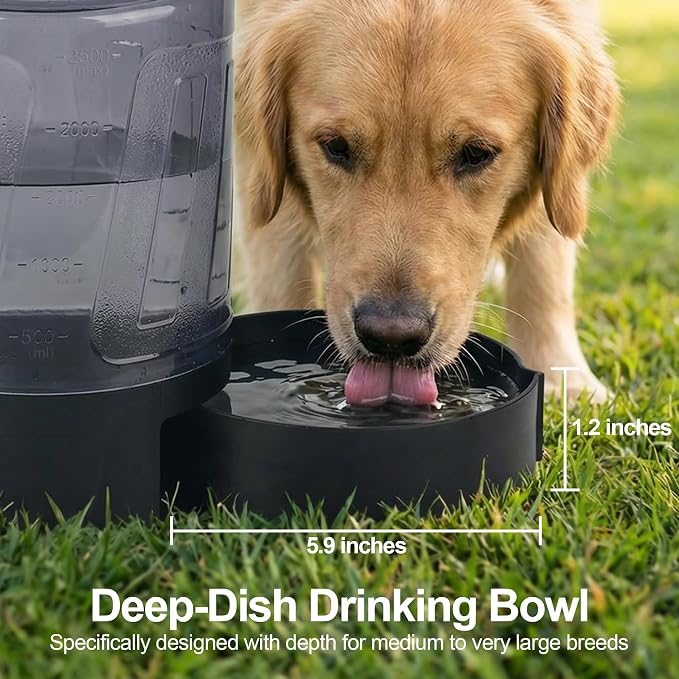 Portable Dog Travel Water Bottle 84 oz, Dog Camping Hiking Walking Beach Park Outdoor Essentials, Large Dog Water Bottle Bowl Dispenser, Leak Proof Pet Water Bottle for Dogs, - Image 4