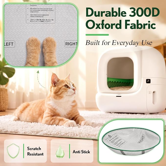 Upgraded Cat Litter Pad Compatible with PuraMax 2 Self-Cleaning Litter Box | Automatic Self-Cleaning Litter Box Mat, Leakproof Replacement Cat Mat, Waterproof, Anti-Stick & Scratch-Resistant Fabric - Image 6