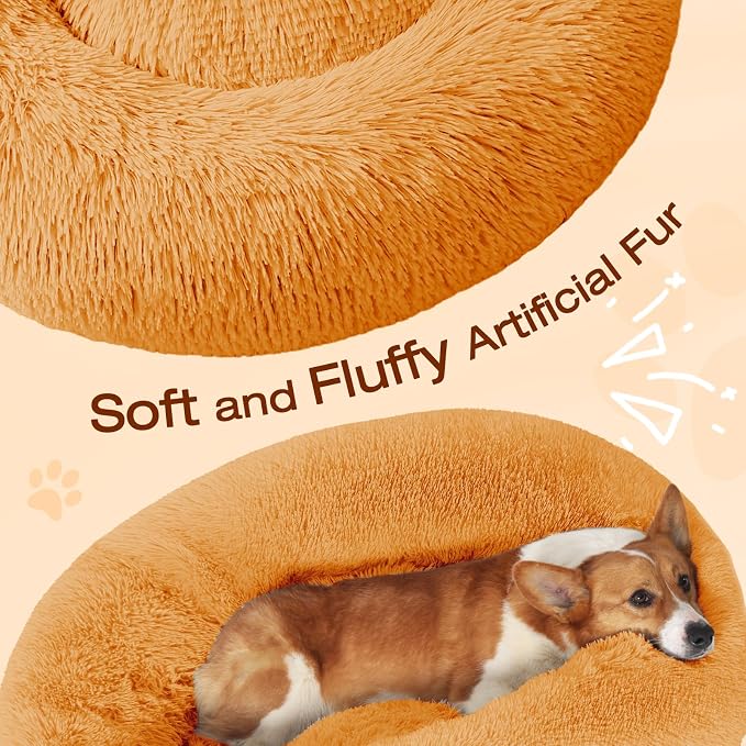 JOLLYVOGUE Dog Bed, Calming Anti-Anxiety Large Dog Bed, Fluffy Donut Cushion for Medium and Large Pets (27"/30"/36") - Image 3