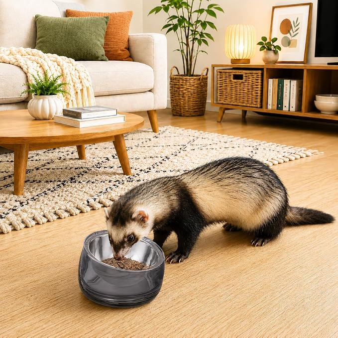 Felli Oblik 15° Tilted Small Animal Bowls for Pet Food & Water 6 oz Stainless Steel Dish Removable, Slanted Metal Plate Feeder for Kitten Puppy Rabbit Bunny Guinchilla Pig (0.75 Cups, Smoky) - Image 6