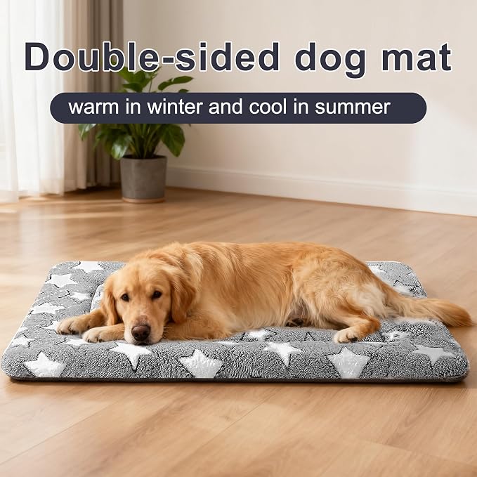 pobopobo Dog Bed Mat, Reversible Crate Pads for Small/Medium/Large Dogs & Cats Sleeping, Portable & Soft, Dog Beds Crate Pad - Machine Washable Mat Bed Kennel Mat Cat Bed - Image 3