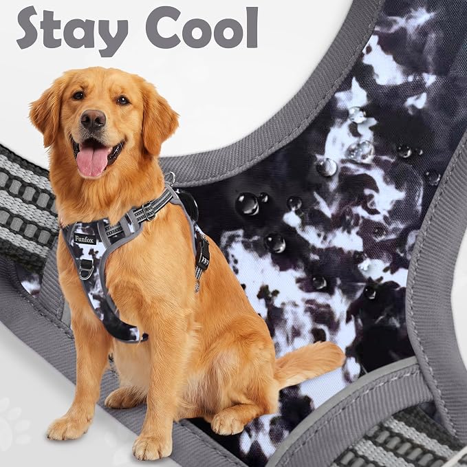 Dog Harness No Pull, Adjustable Pet Vest Harness, Super Soft Material with Vertical Handle Easy Control, Reflective Night Walking, 2 Leash Clips for Small Sized Dogs, Misty Gray, S - Image 5
