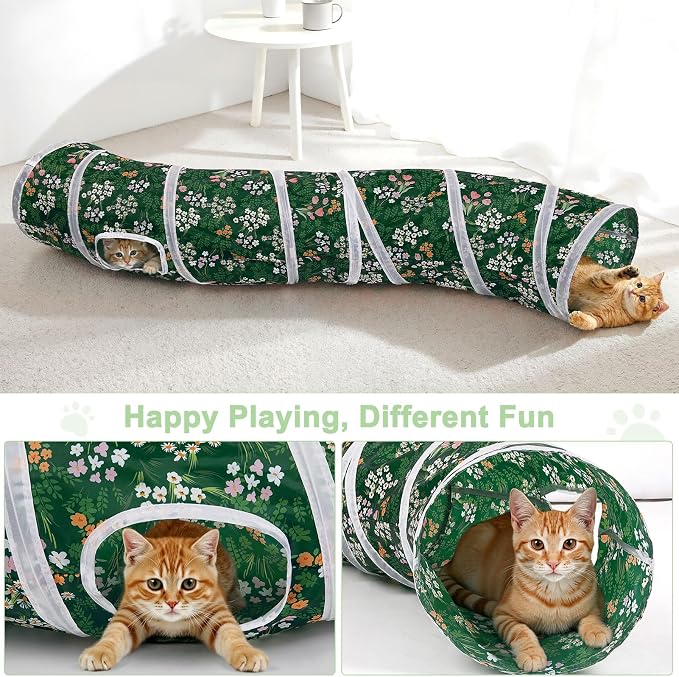 Glittme S-Shape Cat Tunnel, Foldable Cat Tunnels for Indoor Cats | Interactive Bunny Tunnel And Cat Tubes With Crinkle Sounds. Ideal For Kittens, Ferrets And Small Pets To Hide, Play Or Rest - Image 4