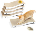 Cat Scratcher, Durable Scratch Pad, Corrugated Cardboard Scratching Board for Indoor Cats, Heavy Duty, Double-Sided Usability, Recyclable, with Catnip, Medium, 4 Pack by Conlun