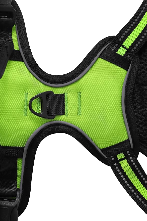 Green No-Pull Dog Harness with 2 Leash Clips，Soft Padded Vest for Small Dog, Adjustable Reflective Dog Vest Easy to Put on and Take Off,(Neck: 13"~17", Chest: 17"~21",Green Small) - Image 3