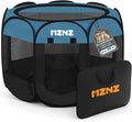 Dog Cat Small Animal Puppy Playpen Crate, Small, Blue Black | Portable Pop Up Pet Cage Enclosure Tent Kennel Indoor Outdoor with Carrying Case, No Assembly, Camping Use by MZNZ