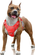 BARKBAY No Pull Dog Harness Large Reflective Dog Harness with Front Clip and Easy Control Handle for Walking Training Running with ID tag Pocket(Red,L) by BARKBAY