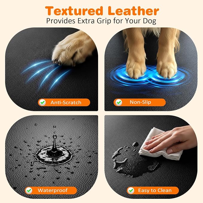 URPOWER PU Leather Hard Bottom Dog Seat Cover for Extended Cab Trucks | 500 lbs Support, 45% More Space, Waterproof, Scratch Resistant, Non-Slip, Mesh Window, Easy Care, Dog Seat Belt Included - Image 3