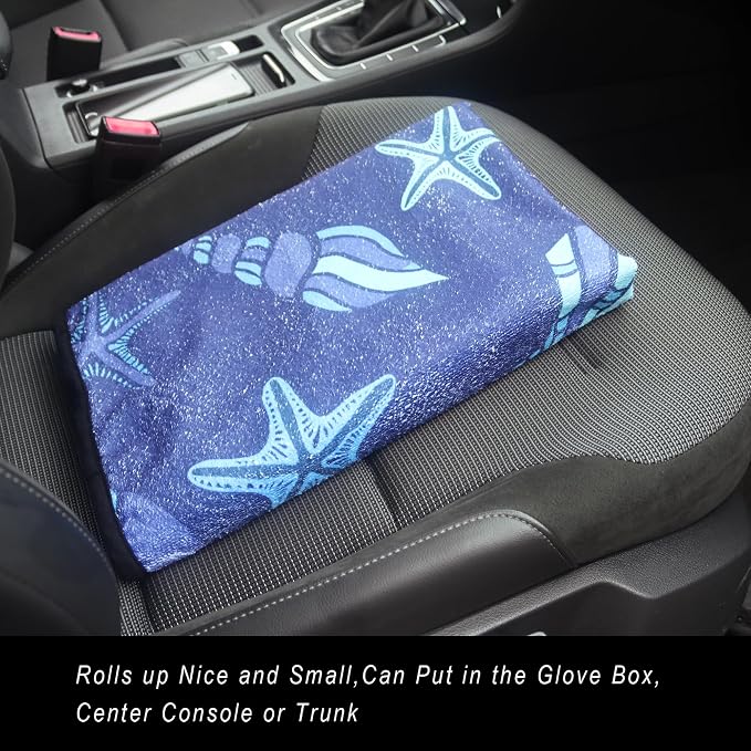 Car Seat Cover Protector Front Seats,for Gym Workout,Running,Swimming,Beach and Hiking,Waterproof Sweat Towel Bucket Seat Covers for Cars SUV Trucks (Conch Shells Starfish, 1Pcs) - Image 7