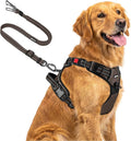 Joytale No Pull Dog Harness & Seat Belt, Easy On 3-Buckle, XL, Brown | Front Clip Reduces Pulling, Escape-Resistant Design, Adjustable Fit, Soft Padding for Comfort, Secure Tether for Safer Travel by Joytale