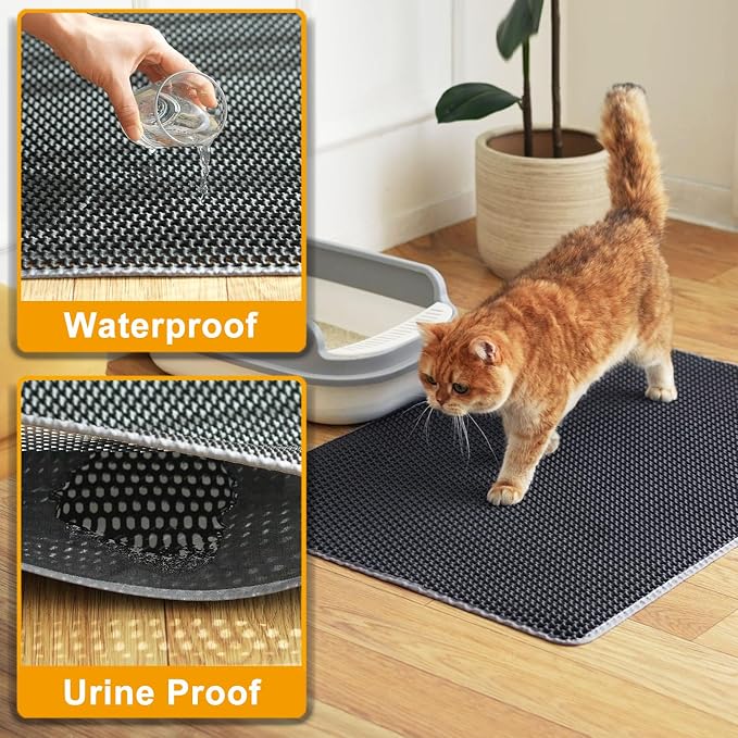 Extra Large Cat Litter Mat, XL 47"x28" Litter Trapping Mat for Cat,Litter Box Matt for indoor, 2 Layer Catcher Rug for Multiple-Pet kitty Litterbox, Waterproof Urine Proof,Clean Easily,Non-Slip - Image 5
