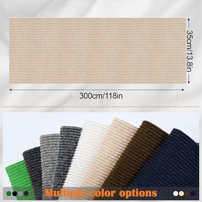 Cat Scratch Furniture Protector - 118" x 13.8" Trimmable Self-Adhesive Cats Claws Scratch Pads, DIY Cat Climbing Couch Protector for Scratch Post Cat Tree Replacement Indoor (Khaki) - Image 2