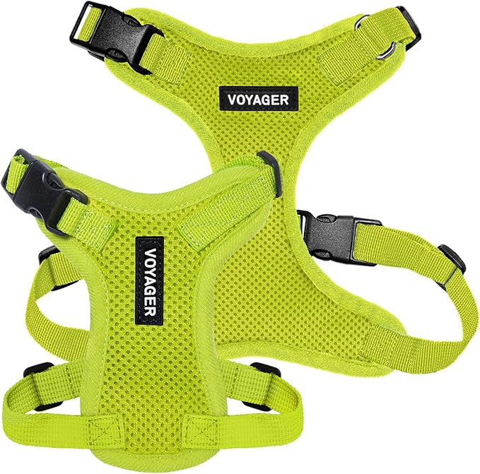 Voyager Step-in Lock Dog Harness - Lime Green, Medium | 17 - 21" in Chest, Adjustable, Breathable Air Mesh, Lightweight for Daily Walks, Strong Clips, Heavy Duty D-Ring - Image 6
