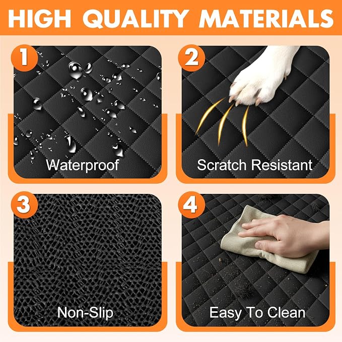 NECKORY Dog Car Seat Cover for Back Seat, Fits Cars/SUVs/Trucks, M-Black - Image 4