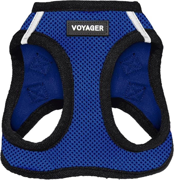 Voyager Step-in Air Dog Vest Harness - Royal Blue/Black Trim, Large | 18- 20.5" in Chest, Reflective Bands, All Weather Breathable Air Mesh, Cats Compatible, Lightweight, Fast Drying by BestPetSuppliesLLC