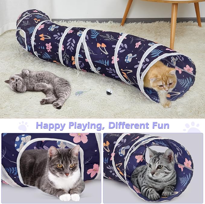 Glittme S-Shape Cat Tunnel, Foldable Cat Tunnels for Indoor Cats | Interactive Bunny Tunnel And Cat Tubes With Crinkle Sounds. Ideal For Kittens, Ferrets And Small Pets To Hide, Play Or Rest - Image 3