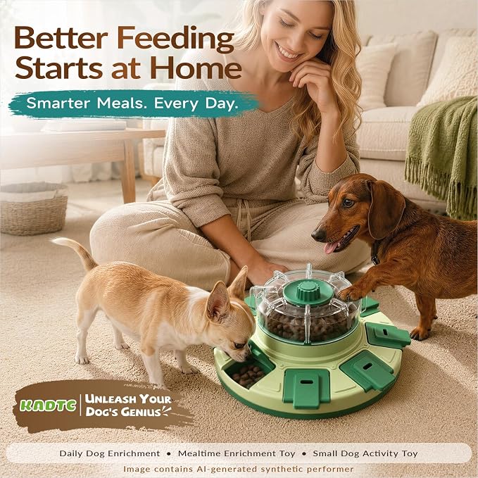 KADTC 2-Level Dog Puzzle Toys, Treat Dispenser & Slow Feeder for Small Dogs | Paw-Activated 2.5-Cup Chamber Fills 8 Wells | Custom Flow | Calmer Meals | Indoor Brain Games | Burns Energy | Beats Boredom. - Image 9
