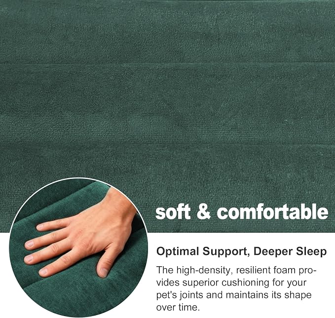 pobopobo Dog Crate Pad, Ultra Soft & Anti-Slip Kennel Mat, Secure Fit for Metal Crates & Dog Cages, Washable Cozy Bed for Small Medium Large Dogs (Green, S(23"*14"*1.5")) - Image 3