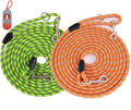 Lanwandeng (2 Pack) Long Dog Leashes for Training 15FT/30FT/50FT, Rope with Reflective Thread Large Medium Small Dogs, Tie-Out Cable Lead Hunting, Camping&Backyard, 2Pack Orange&Green (LDL-O&G50FT) by Lanwandeng