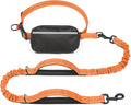 Hands Free Dog Leash with Zipper Pouch, Large, 25-120 LBS, Orange | Waist Leash, Dual Padded Handles, Shock-Absorbing Bungee, Adjustable Waist Belt, Walking and Running by iYoShop