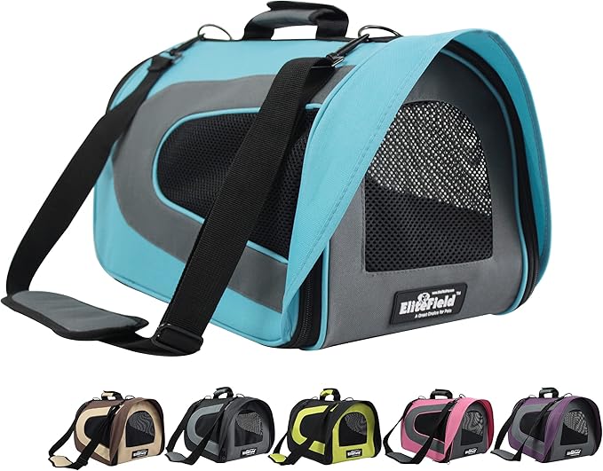 EliteField Deluxe Soft Pet Carrier for Cats and Dogs (3-Year Warranty) | Airline Approved, Waterproof, Plush Bed, Built-In Leash, Adjustable Shoulder Strap, Foldable by EliteField