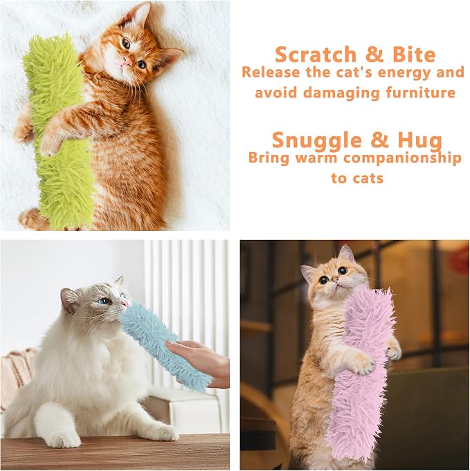 3 Pack Catnip Toys,Soft and Durable Cat Pillows Toys, Funny cat Toy | Rich Color Catnip toy, Cat toys for indoor cats, Indoor Interactive toy, cat kicker toy, Companion Toys for Cats (Green Set) - Image 5