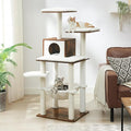 Feandrea Cat Tree, 56.3-Inch Modern Cat Tower, Multi-Level Plush Condo with Scratching Posts, Hammock, Washable Cushion, Rustic Brown UPCT164X01 by FeandreabySONGMICSHOME