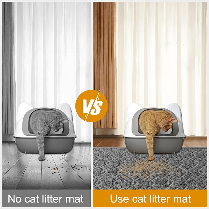 Cat Litter Box Mat, 47" x 32" XL Large Kitty Litter Trapping Mat Keep Floor Clean, Litter Box Mat Scatter Control, Waterproof, Easy to Clean, Durable Large Size Litter Mats for Floor - Image 6