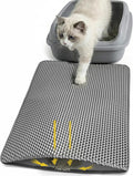 Cat Litter Mat 24x15 Inches, Honeycomb Double Layer Litter Trapping Mat, Waterproof Leakproof Urine Proof Cat Litter Box Mat for Cat Litter Box Area, Floor, Kitty Litter Rug by Unknown