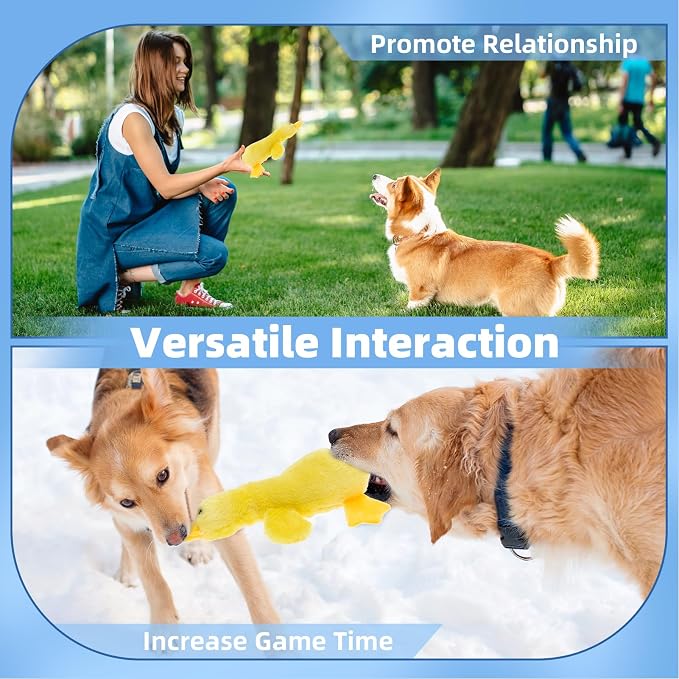 Mihachi Plush Squeaky Dog Duck Toys - Stuffed Pet Toy Duck Interactive Gifts for Dog Birthday Dogs Puppy Biting Chew Toys - for Medium and Large Dogs - Image 5