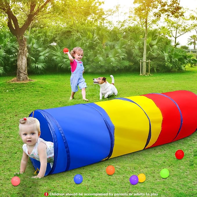 TIKTENT Kids Play Tunnel for Toddlers Colorful Pop Up Crawl Tunnel Toy | Collapsible Gift for Girl Boy Birthday Gift, Indoor Outdoor Toddler Children or Dog - Image 3