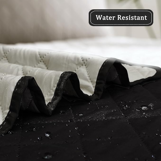 Easy-Going Reversible Couch Cover, Chair 30 in, Black/Beige | Machine Washable Slipcover For Dogs, Water Resistant Furniture Mat For Living Room, Non-Slip Sofa Cover, Pet Friendly - Image 4